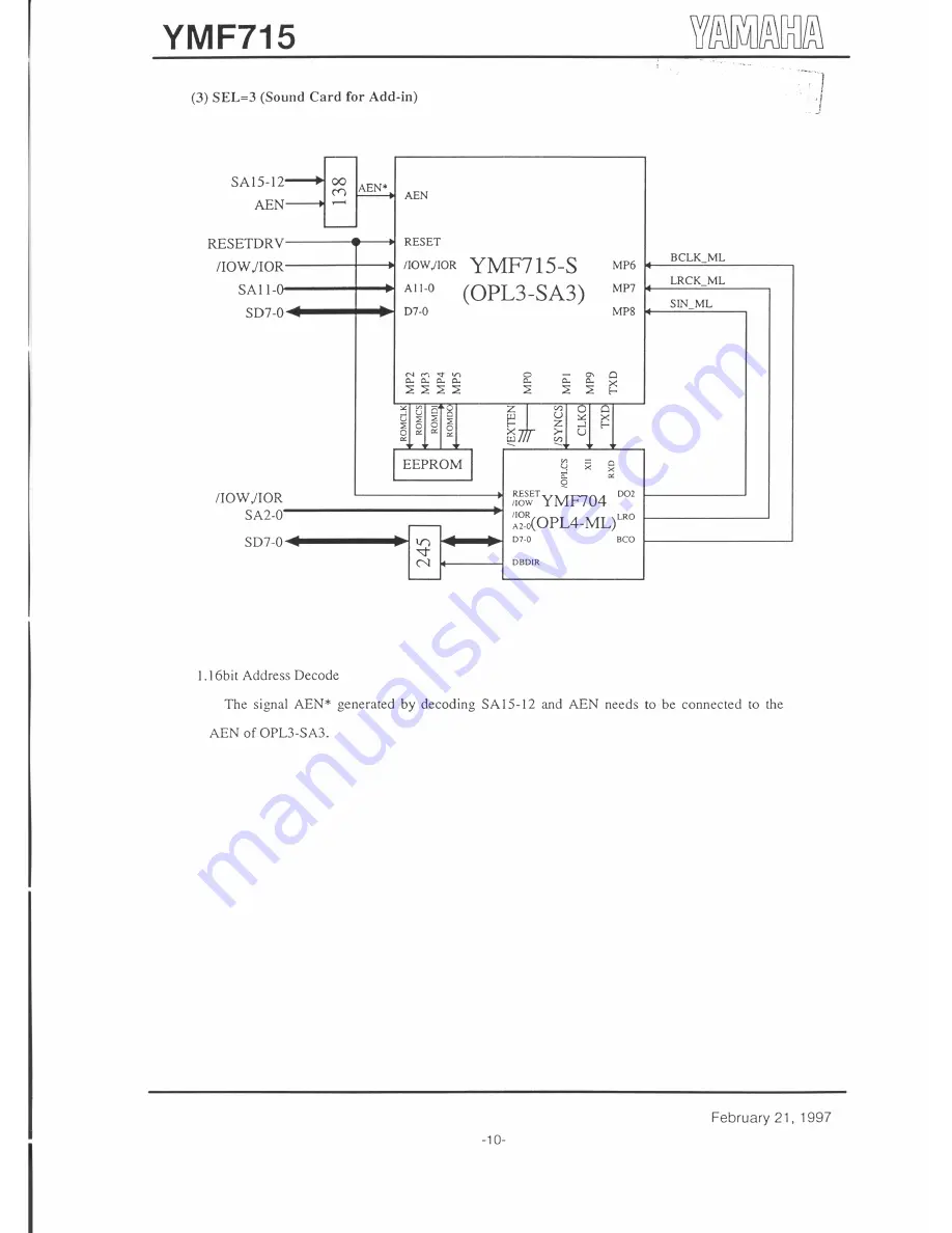 Yamaha LSI YMF715 Скачать руководство пользователя страница 11