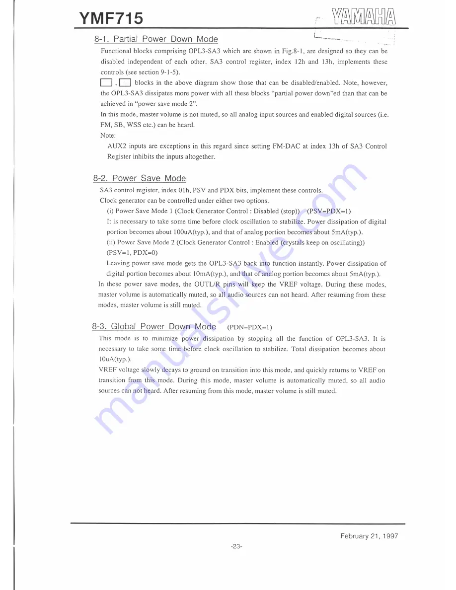 Yamaha LSI YMF715 Manual Download Page 26