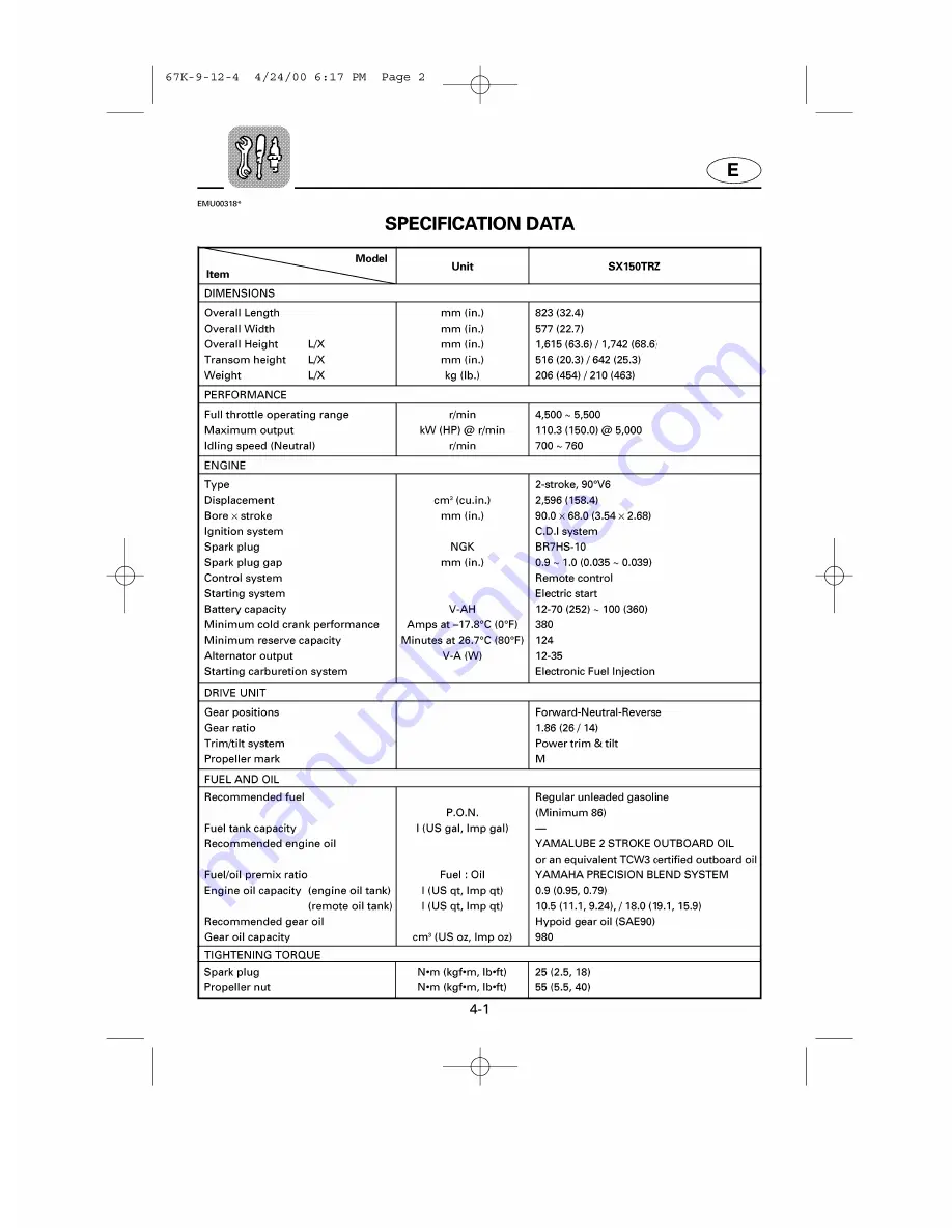 Yamaha LX150Z Owner'S Manual Download Page 68