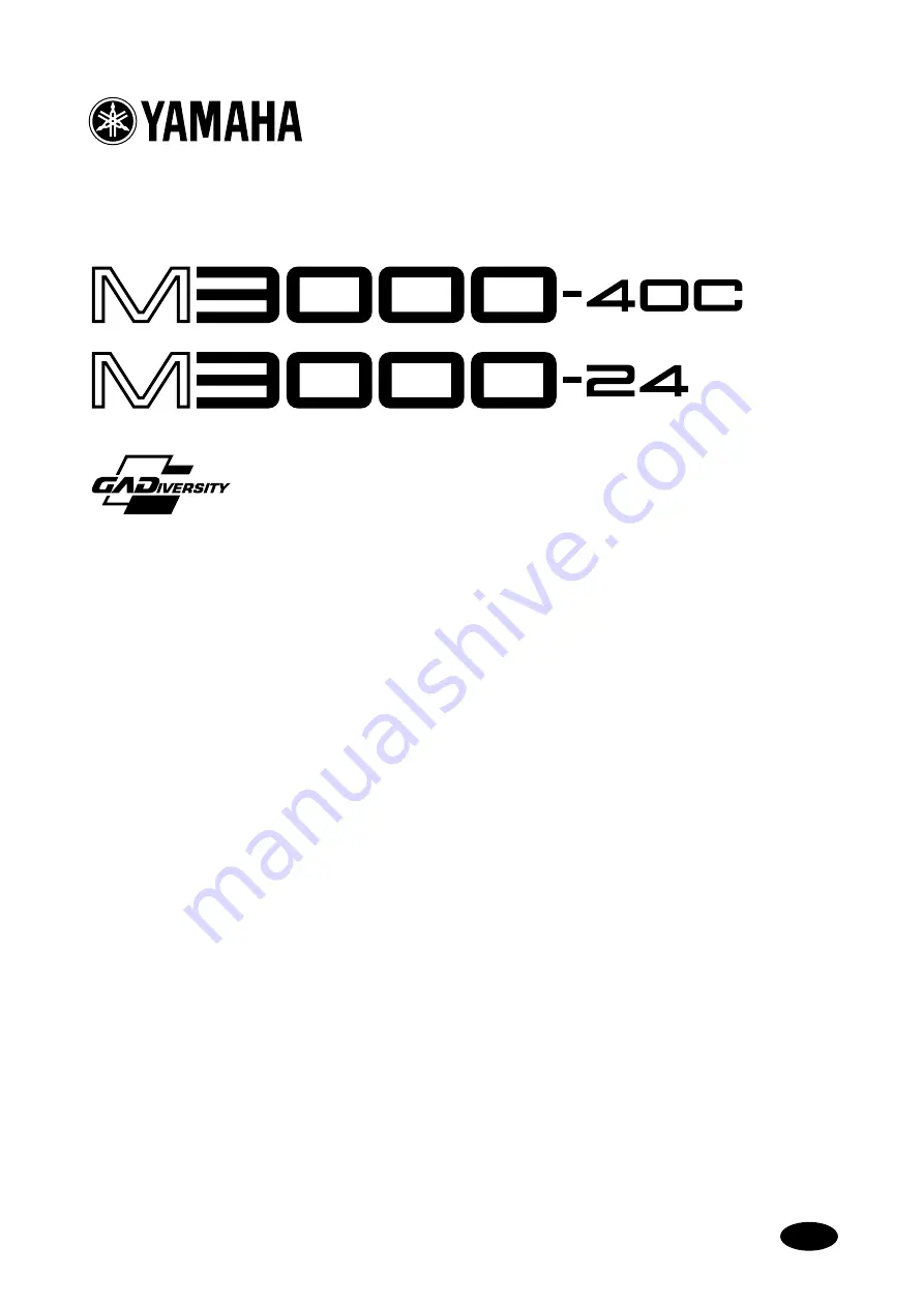 Yamaha M3000-24 Owner'S Manual Download Page 1