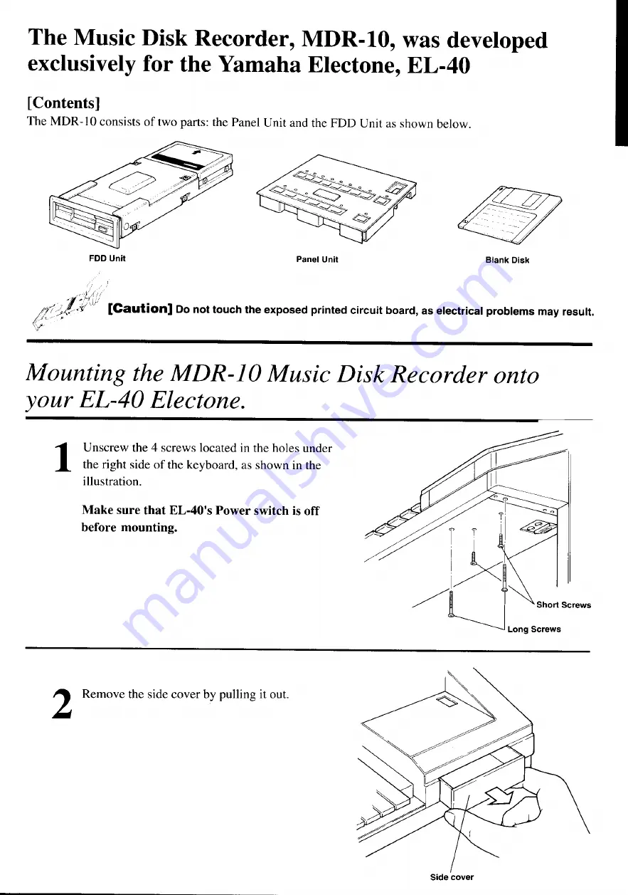 Yamaha MDR-10 Скачать руководство пользователя страница 4