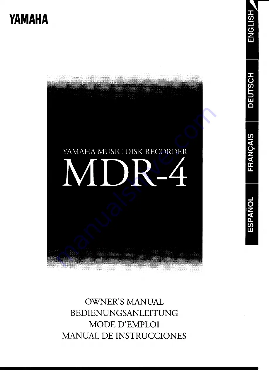 Yamaha MDR-4 Owner'S Manual Download Page 1