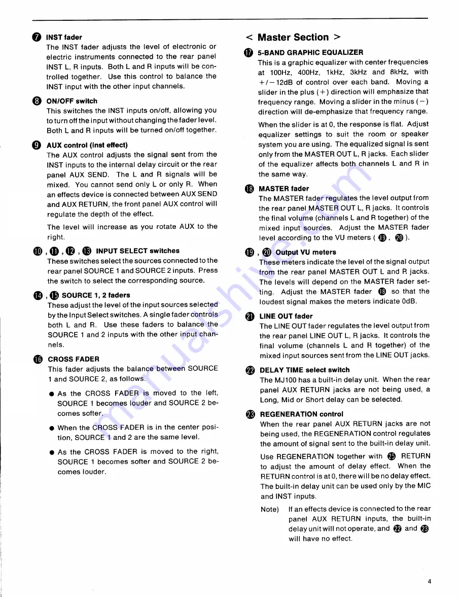 Yamaha MJ100 Operating Manual Download Page 5