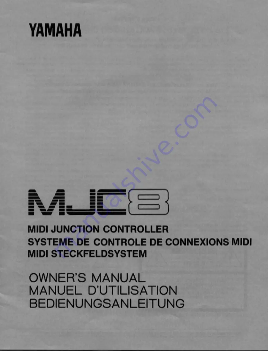 Yamaha MJC8 Owner'S Manual Download Page 1