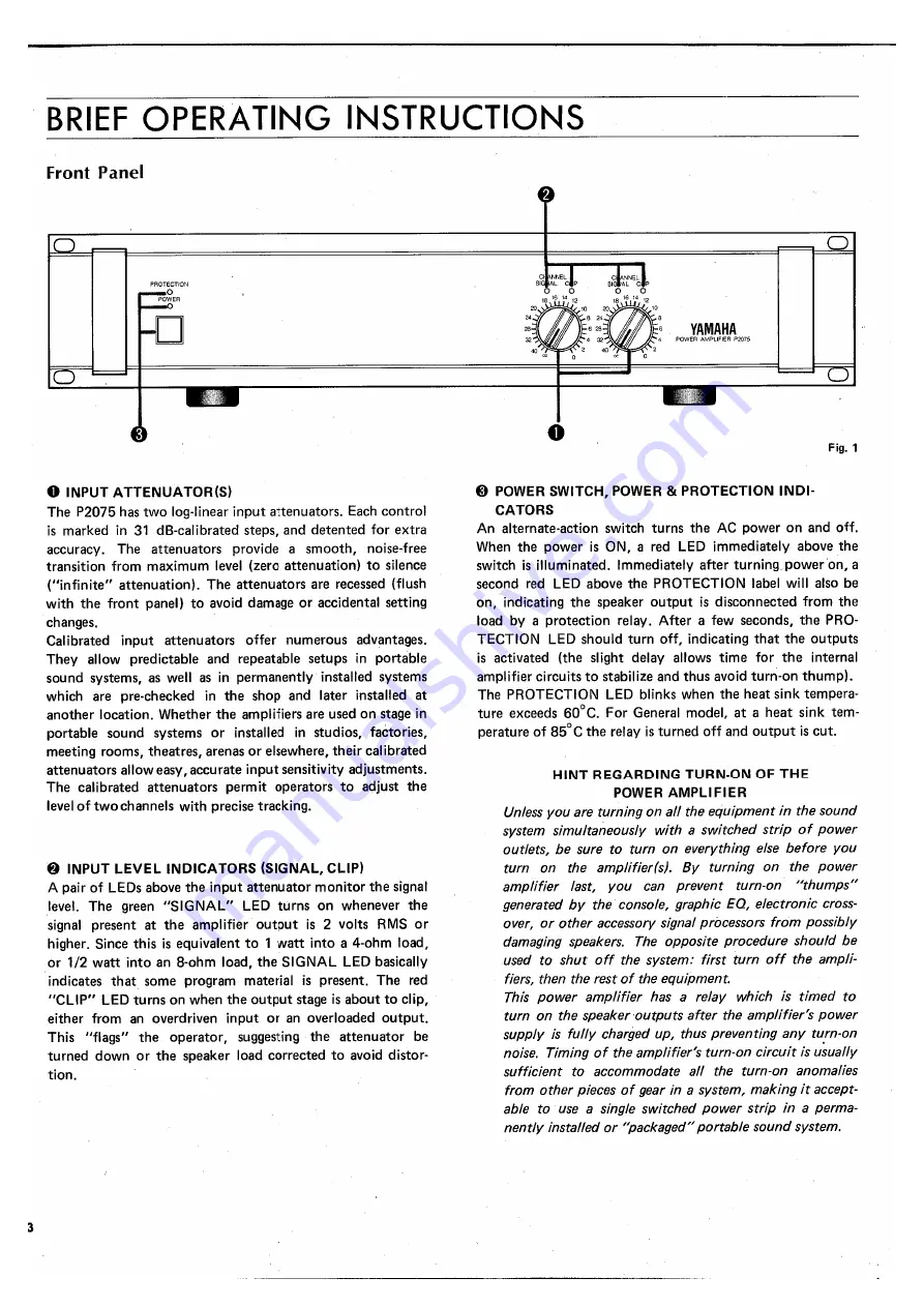 Yamaha P2075 Operating Manual Download Page 4