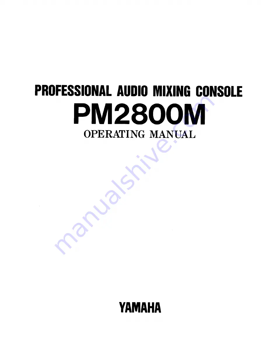 Yamaha PM2800M Operating Manual Download Page 1