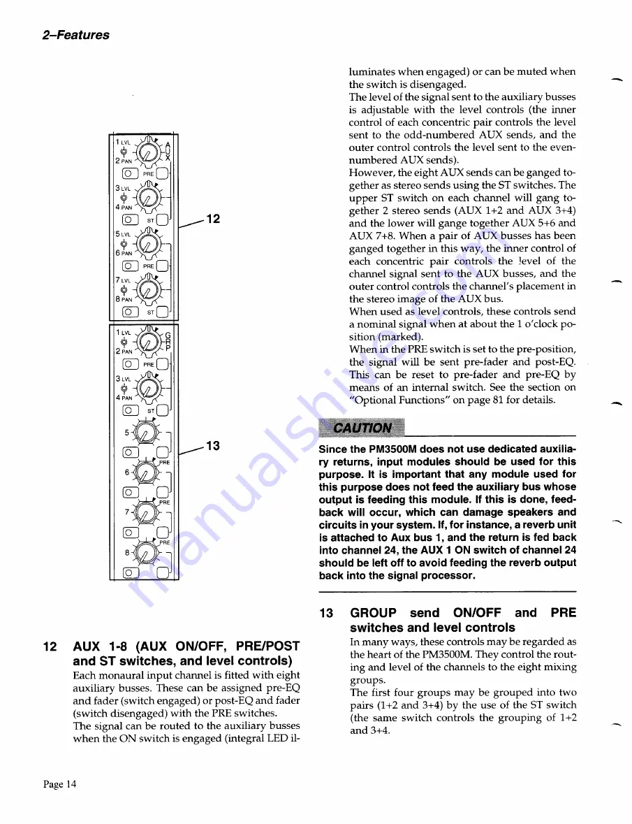 Yamaha PM3500M Operating Manual Download Page 16