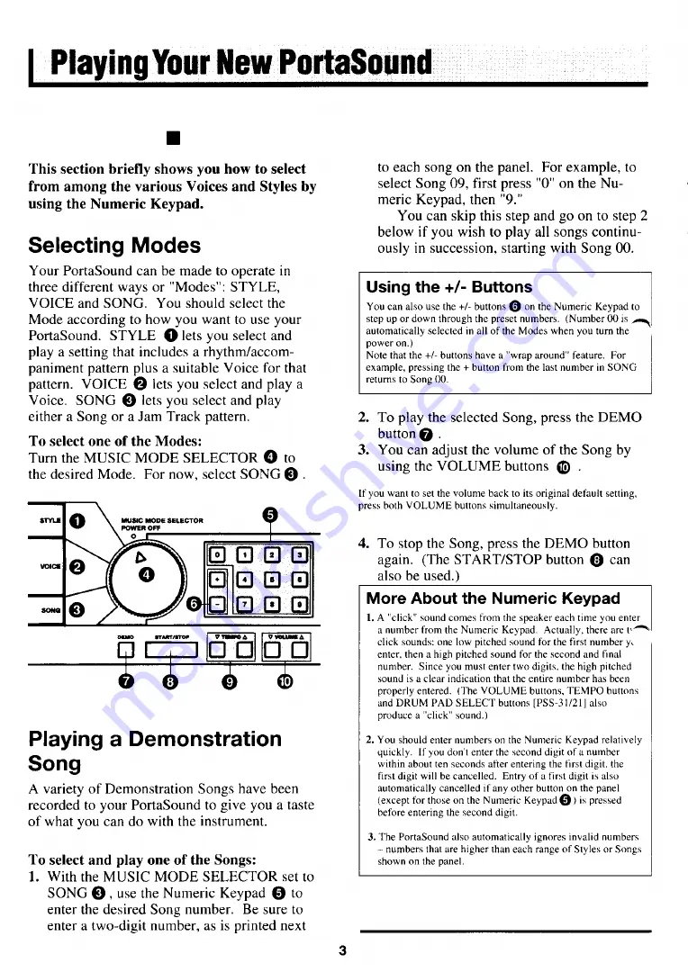 Yamaha PortaSound PSS-11 Owner'S Manual Download Page 4