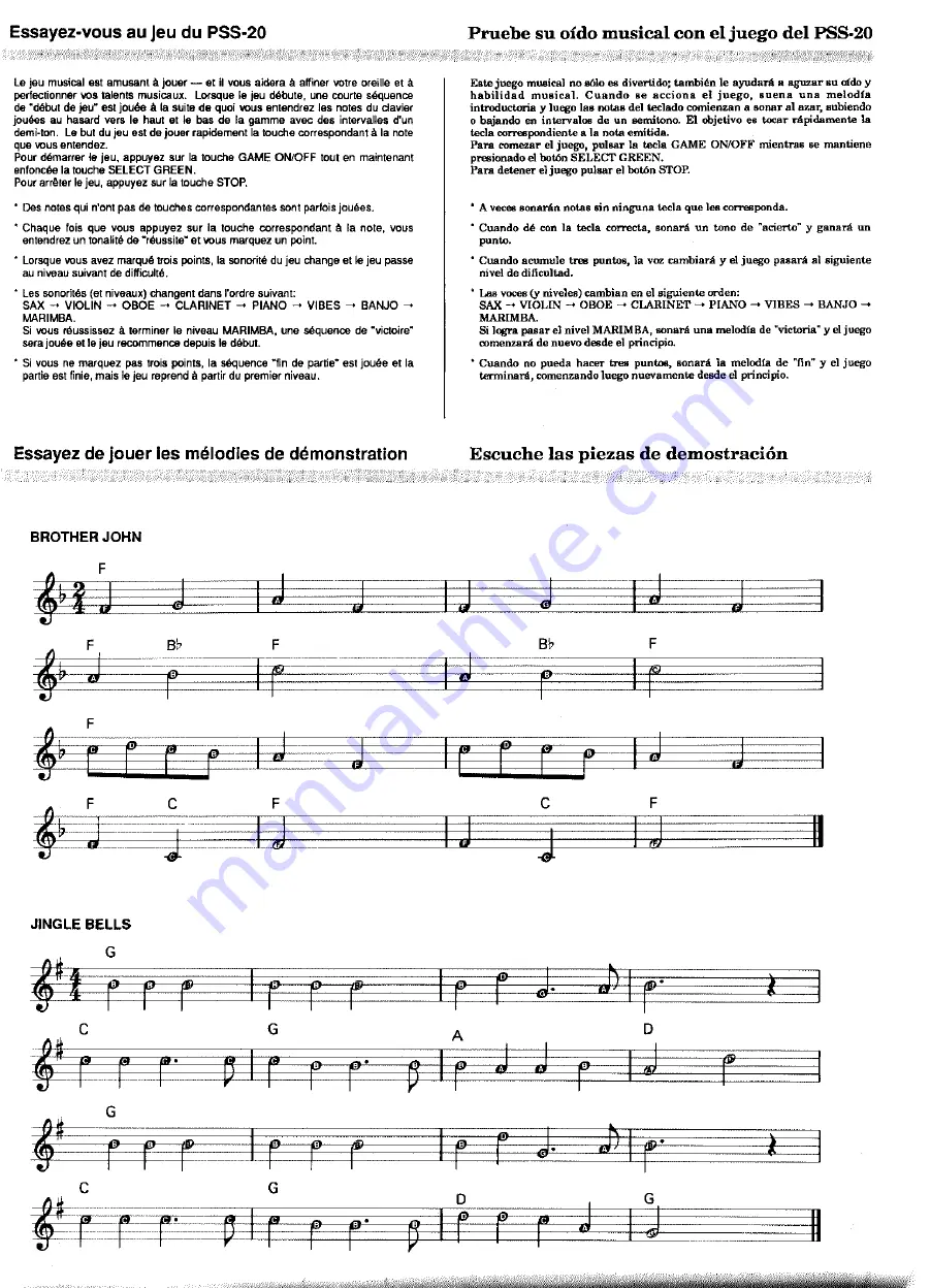 Yamaha PortaSound PSS-20 Owner'S Manual Download Page 6