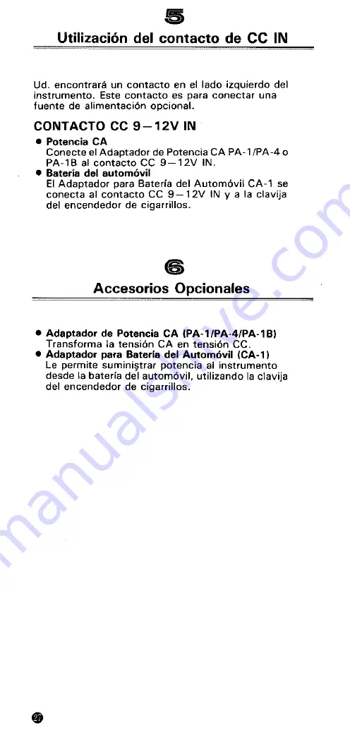 Yamaha PortaSound PSS-30 (Spanish) Manual Del Propietario Download Page 7