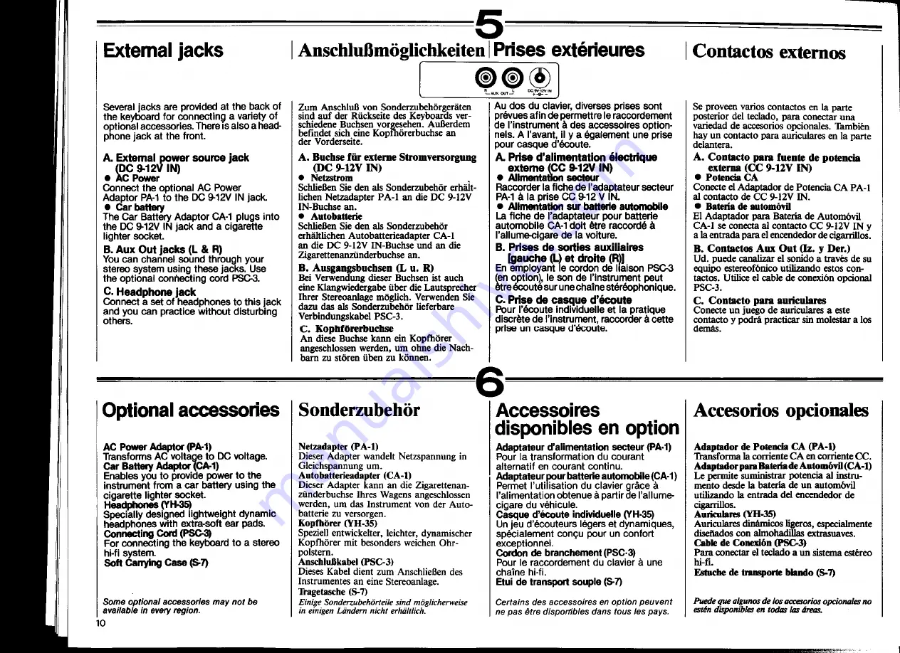 Yamaha PortaSound PSS-450 User Manual Download Page 12