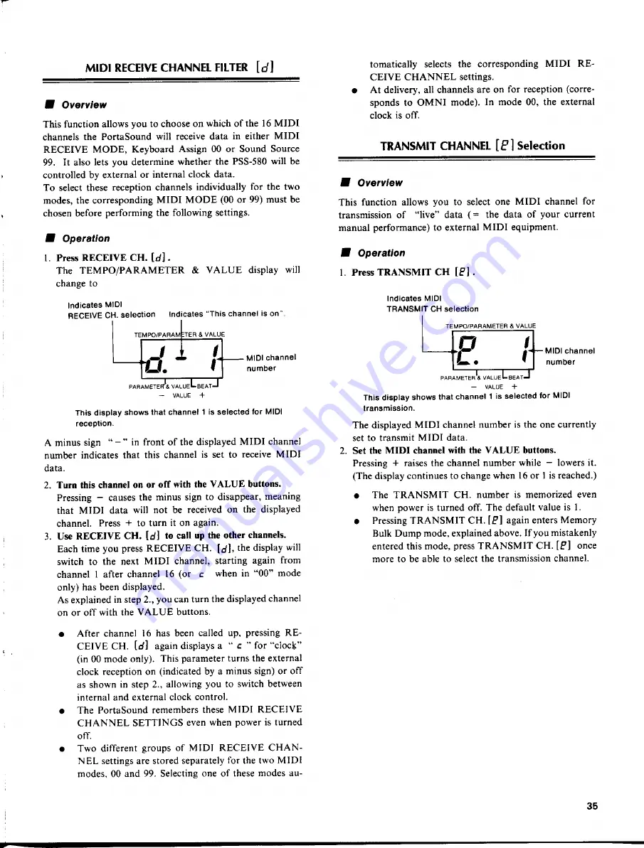 Yamaha PortaSound PSS-580 Operating Manual Download Page 38