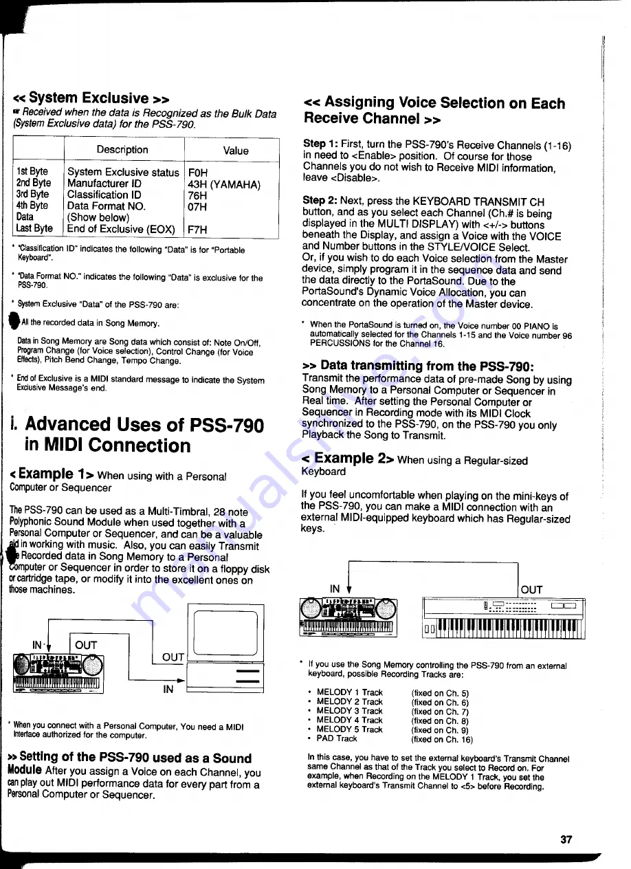 Yamaha PortaSound PSS-790 Owner'S Manual Download Page 39