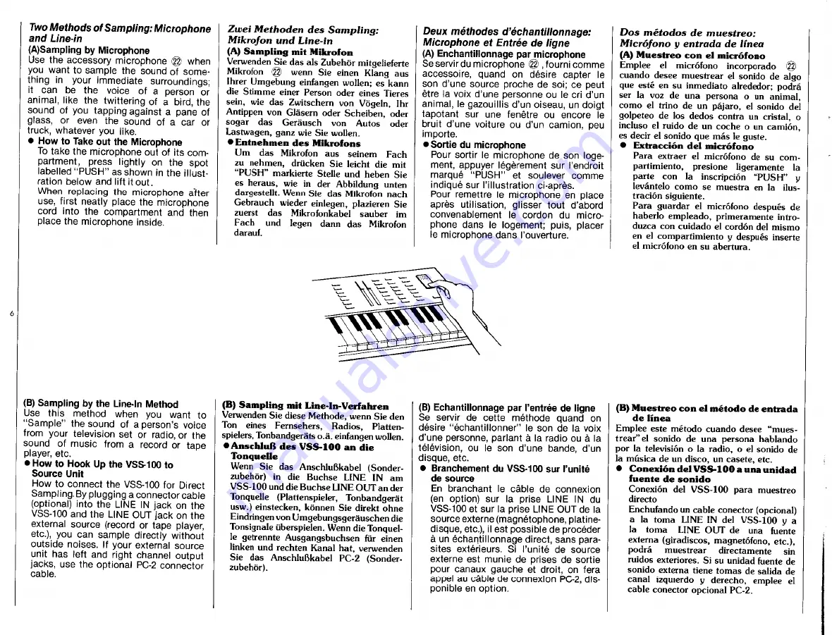 Yamaha PortaSound VSS-100 Owner'S Manual Download Page 8