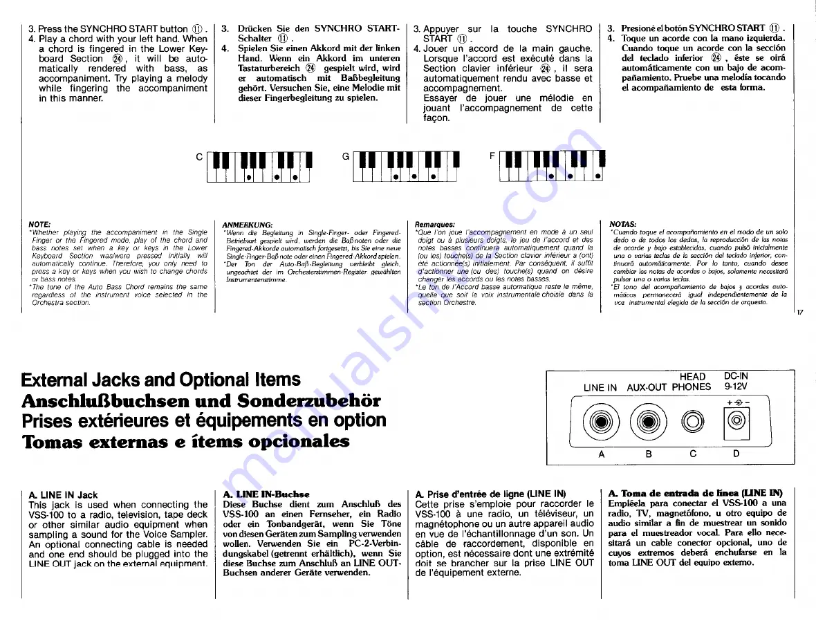 Yamaha PortaSound VSS-100 Owner'S Manual Download Page 19