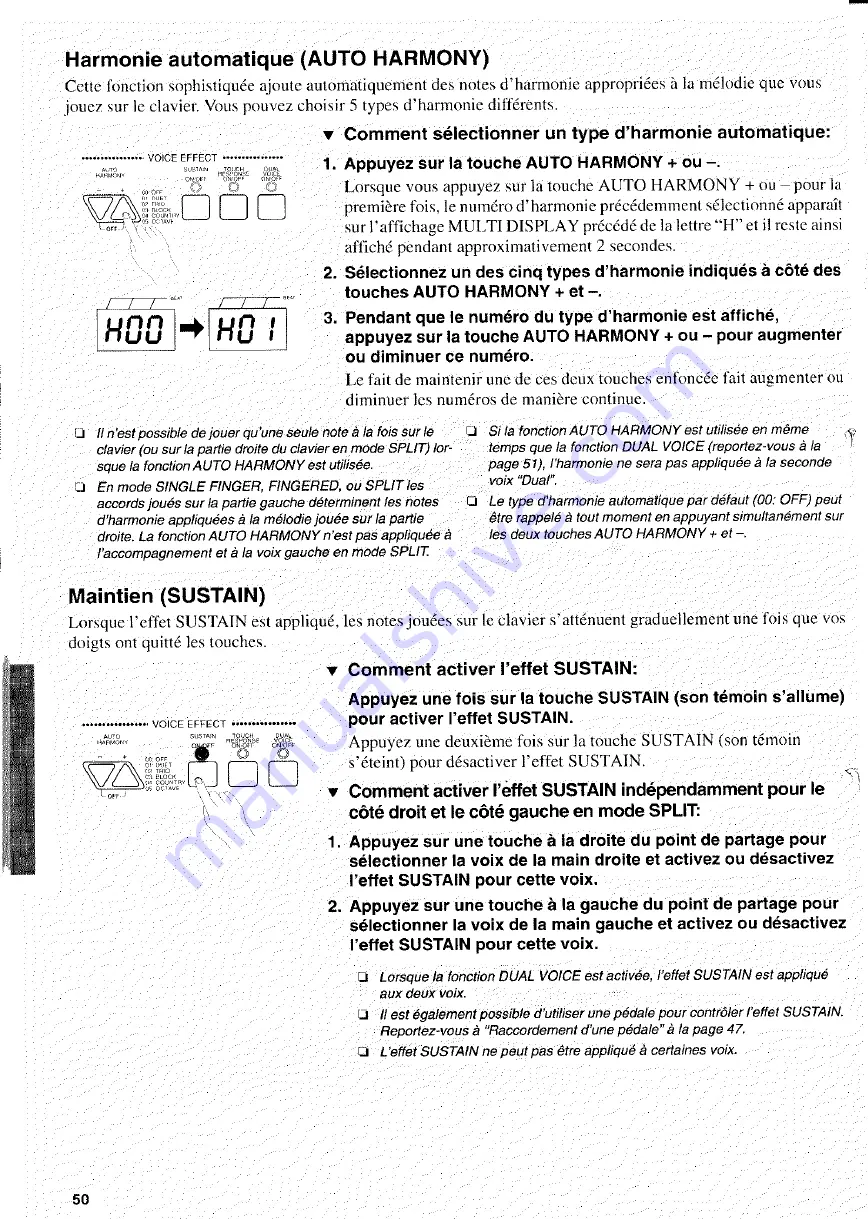 Yamaha Portatone PSR-215 (French) Mode D'Emploi Download Page 10