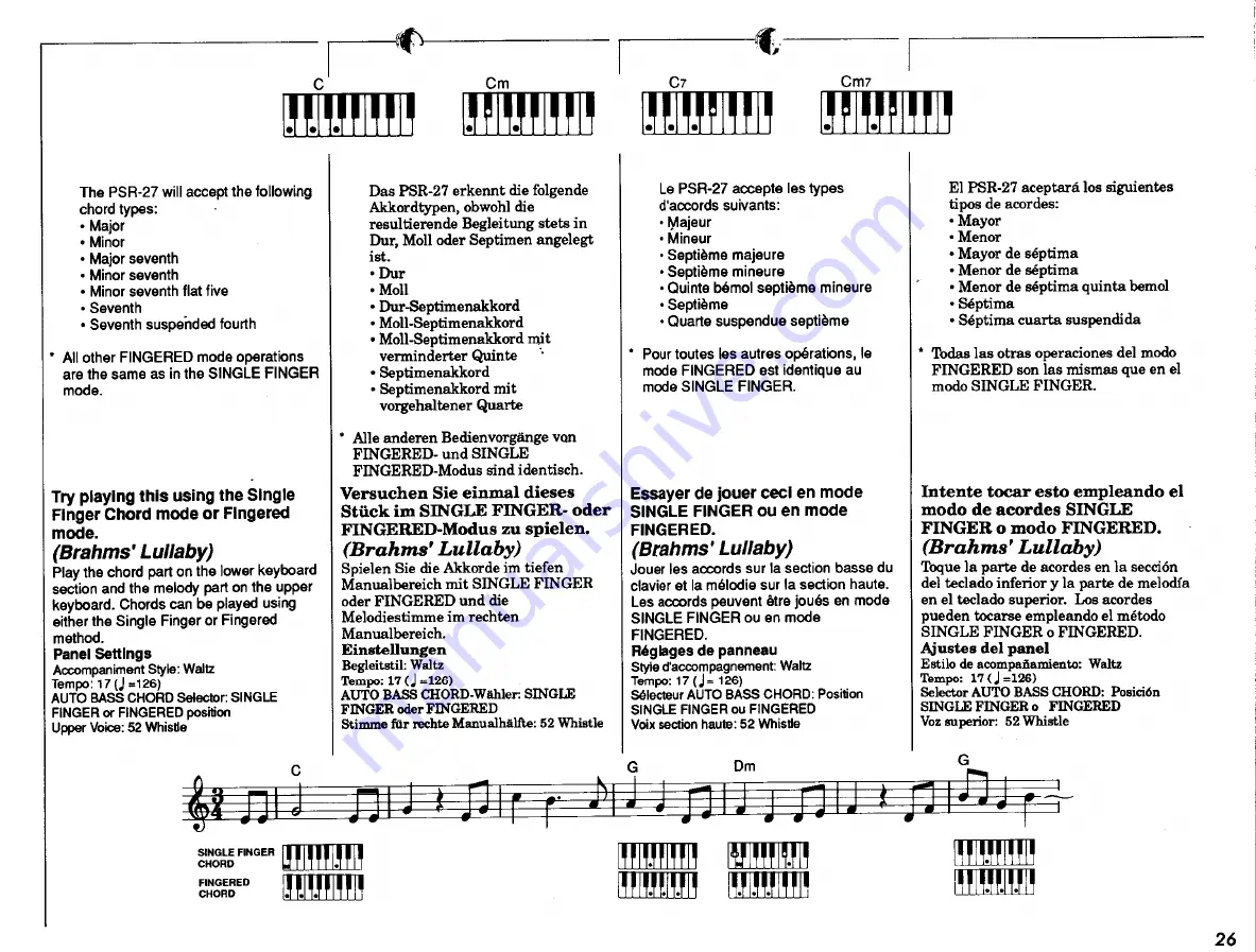 Yamaha PortaTone PSR-27 Скачать руководство пользователя страница 27