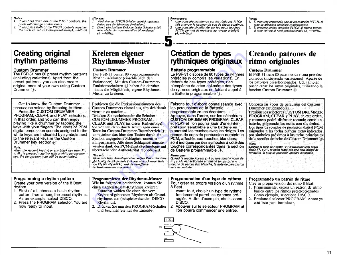 Yamaha PortaTone PSR-31 Owner'S Manual Download Page 13