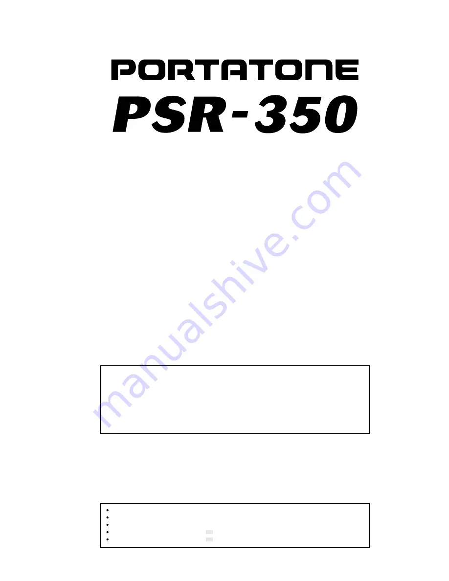 Yamaha PortaTone PSR-350 Service Manual Download Page 24