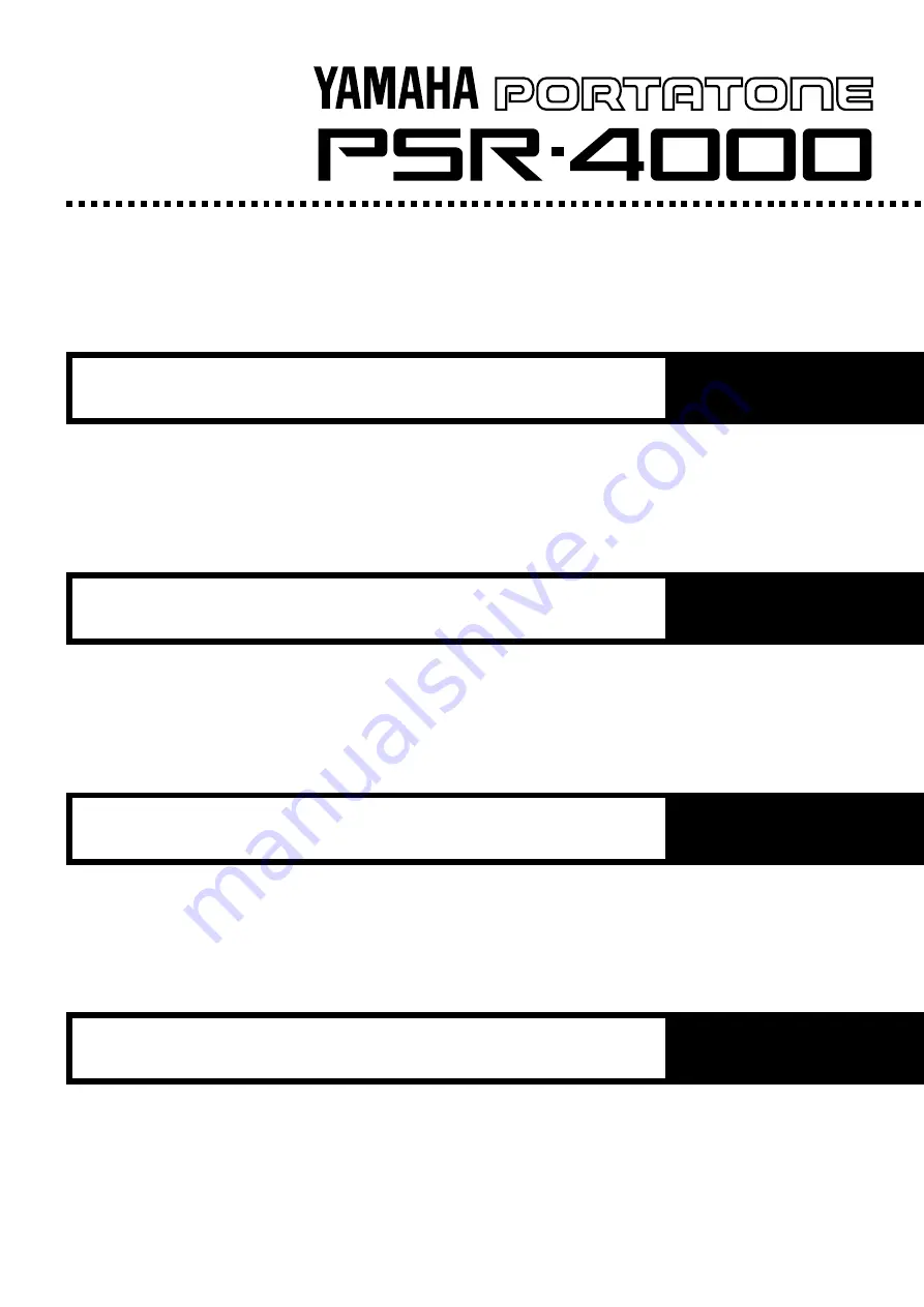 Yamaha PortaTone PSR-4000 Owner'S Manual Download Page 3