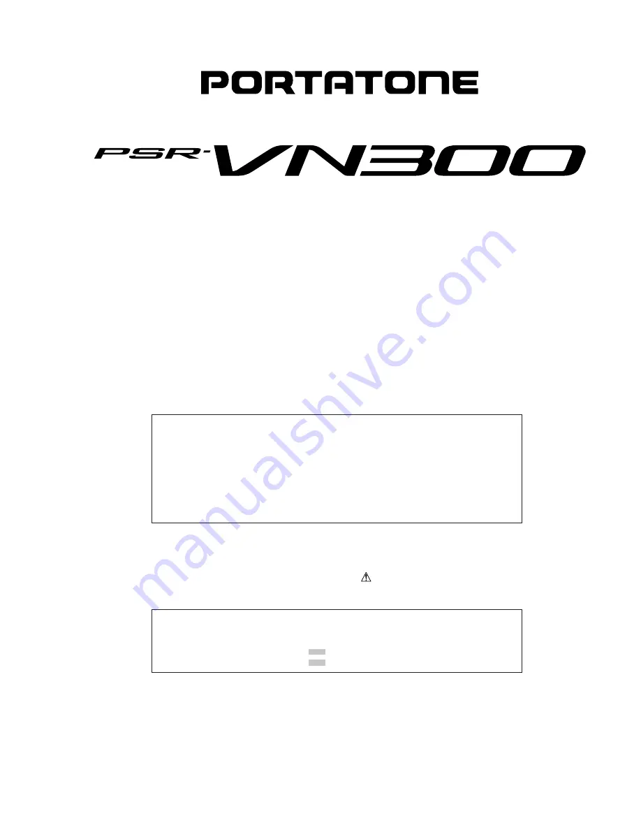 Yamaha Portatone PSR-VN300 Service Manual Download Page 28