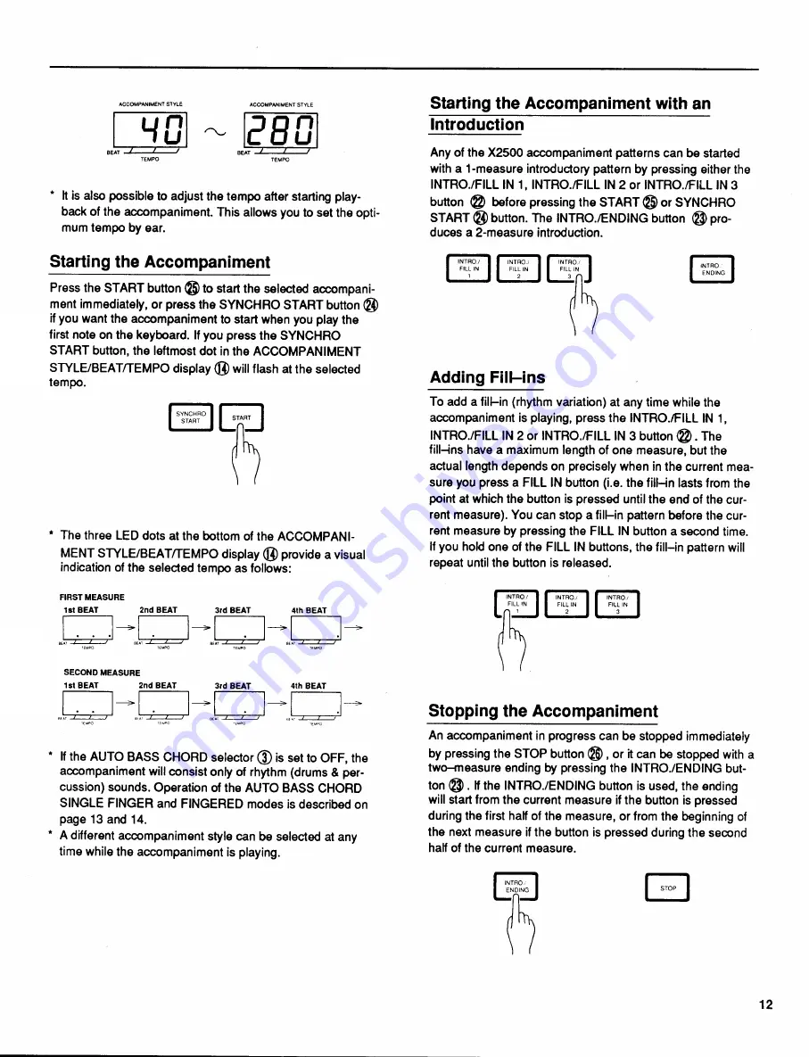 Yamaha Portatone X2500 Owner'S Manual Download Page 13