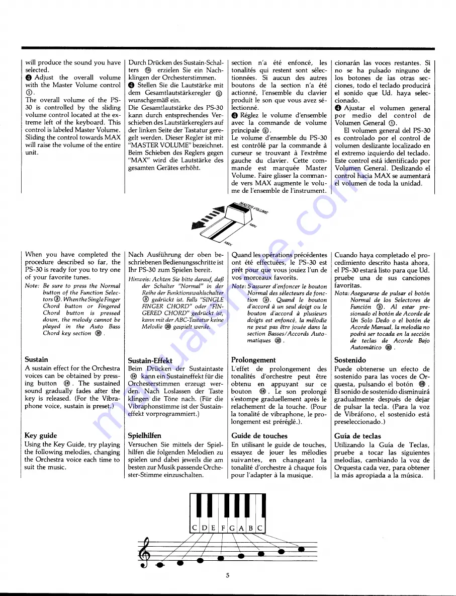 Yamaha PS-30 Playing Manual Download Page 7