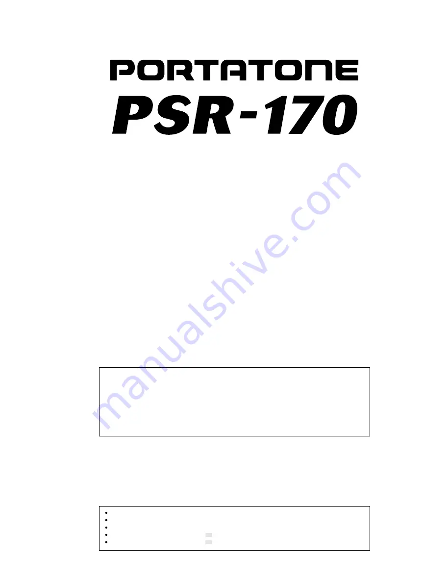 Yamaha PSR-170 Service Manual Download Page 18