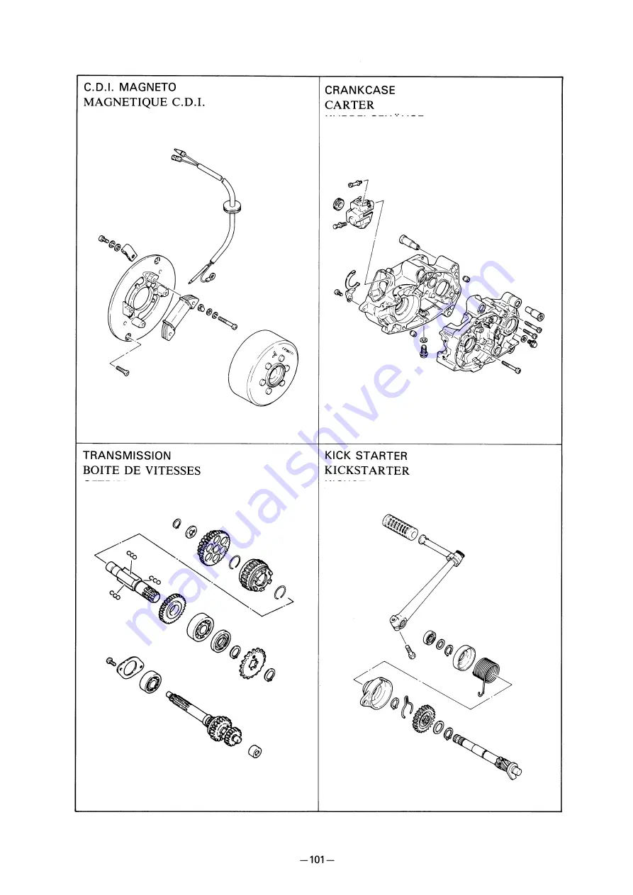 Yamaha PW80(V) Owner'S Service Manual Download Page 122