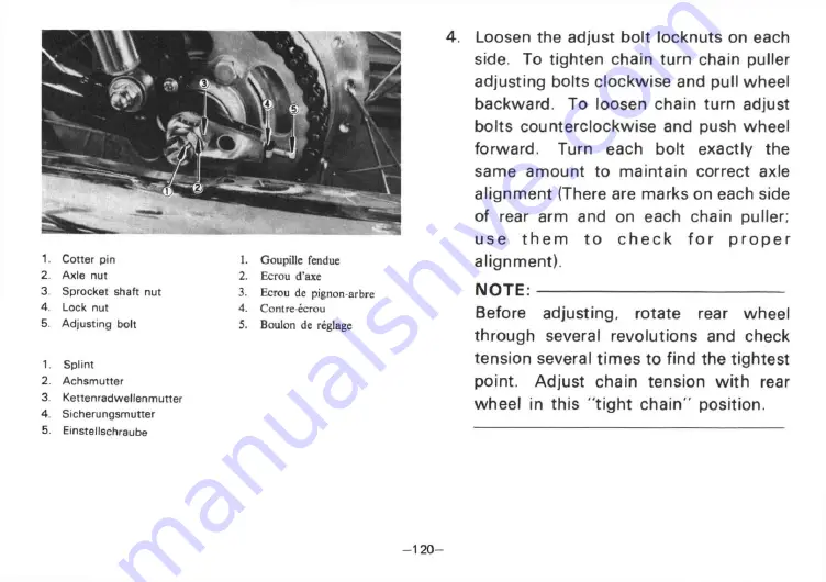 Yamaha RD250(C) Owner'S Manual Download Page 126