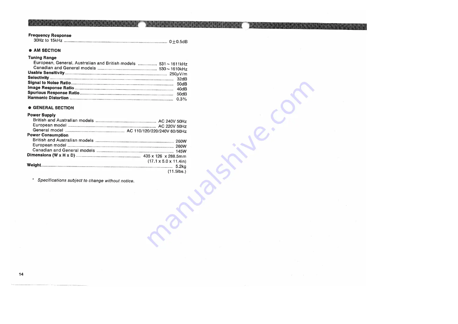 Yamaha RX-300 Owner'S Manual Download Page 14