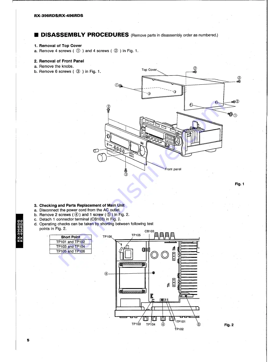 Yamaha RX-396RDS Service Manual Download Page 6