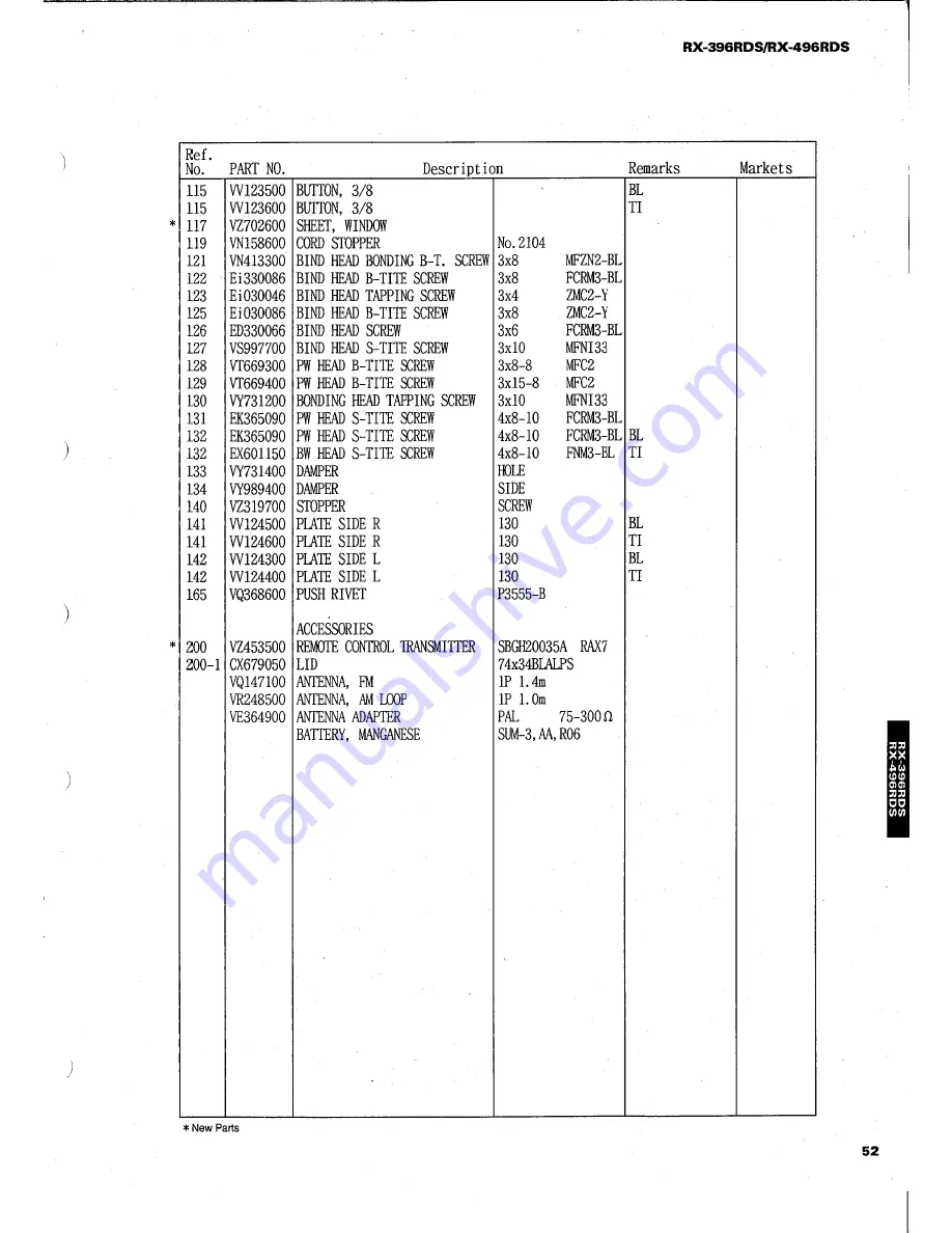 Yamaha RX-396RDS Service Manual Download Page 45