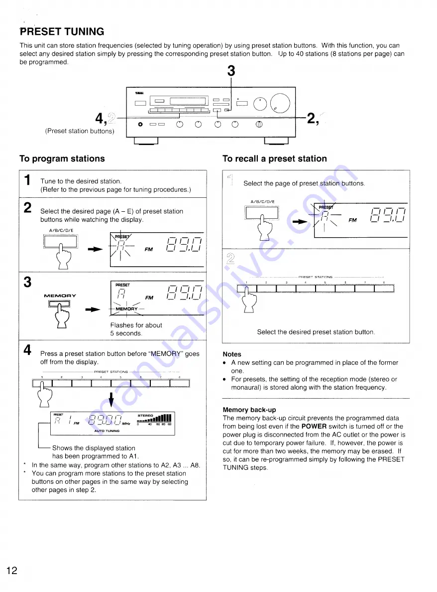 Yamaha RX-570 Owner'S Manual Download Page 12