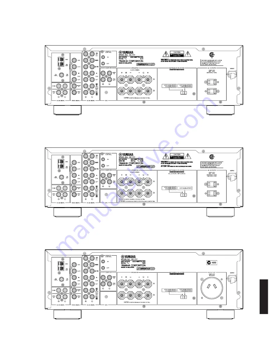 Yamaha RX-777 Service Manual Download Page 3