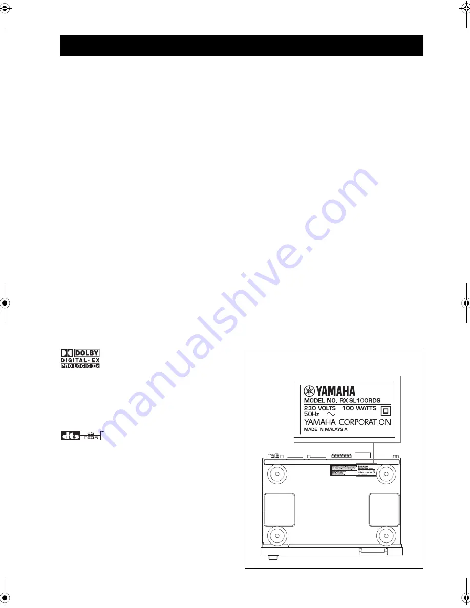 Yamaha RX-SL100RDS Owner'S Manual Download Page 358