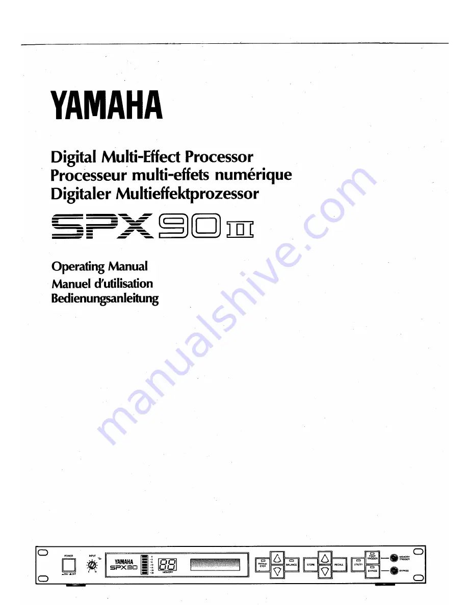 Yamaha SPX90II Operating Manual Download Page 1