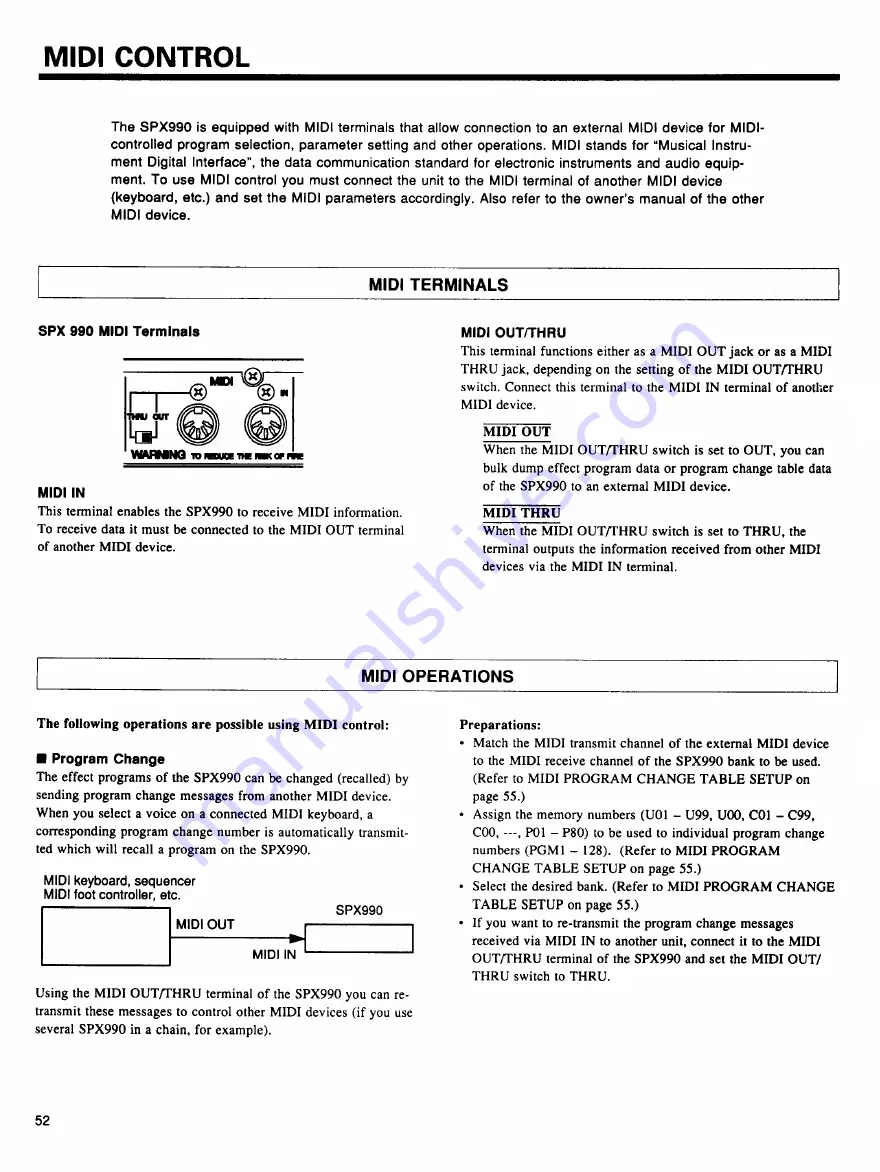 Yamaha SPX990 Operation Manual Download Page 54