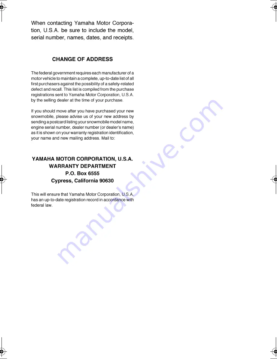 Yamaha SRX700G Owner'S Manual Download Page 10