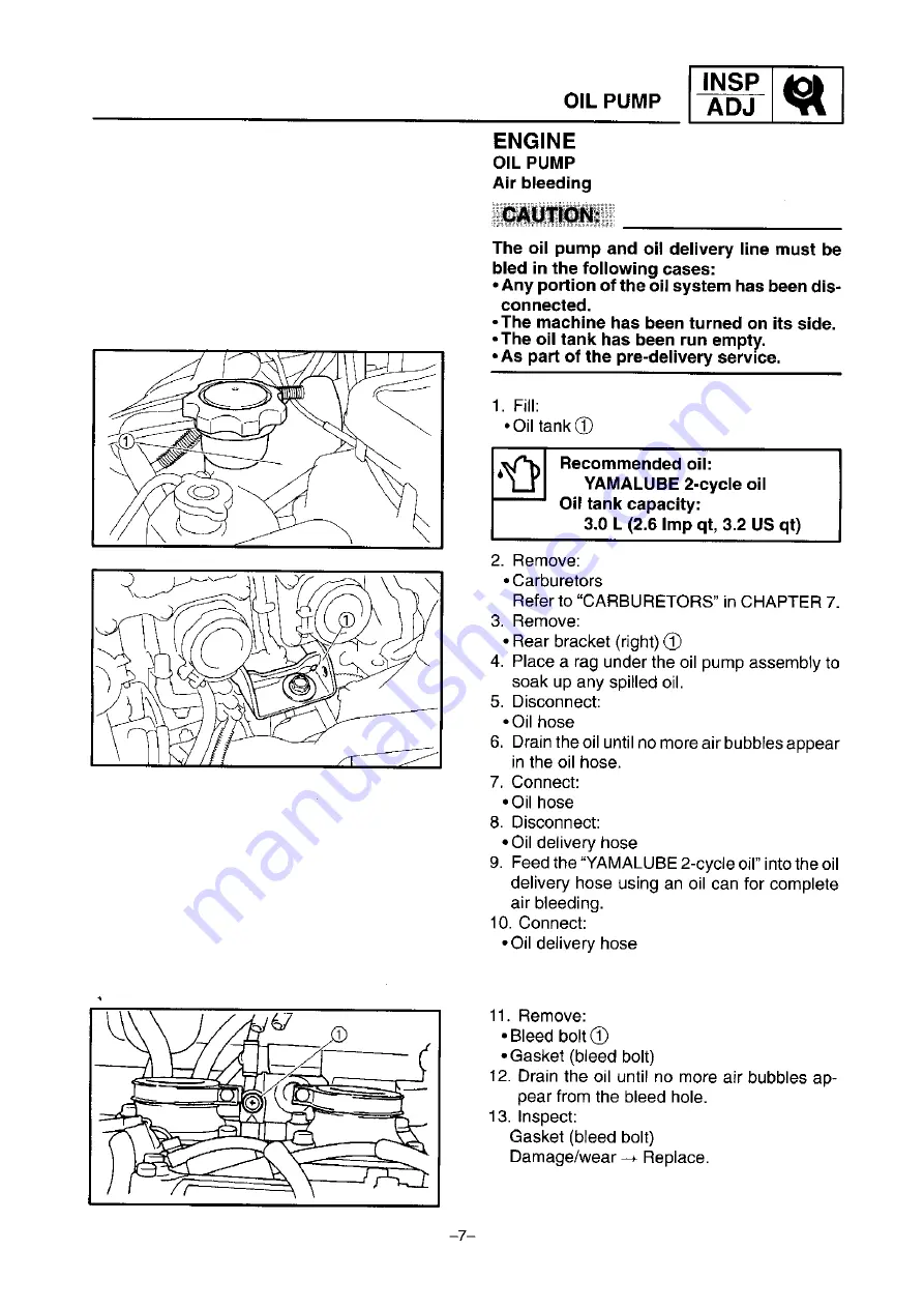 Yamaha SXV70ERG 2001 Service Manual Download Page 13