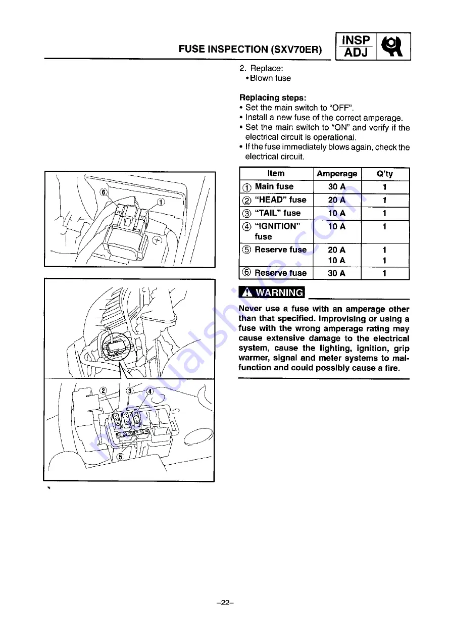 Yamaha SXV70ERG 2001 Скачать руководство пользователя страница 28