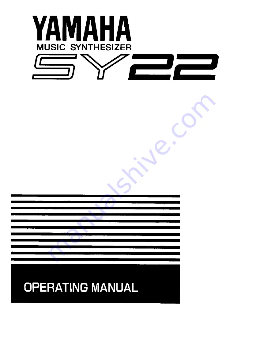 Yamaha SY.22 Operating Manual Download Page 1