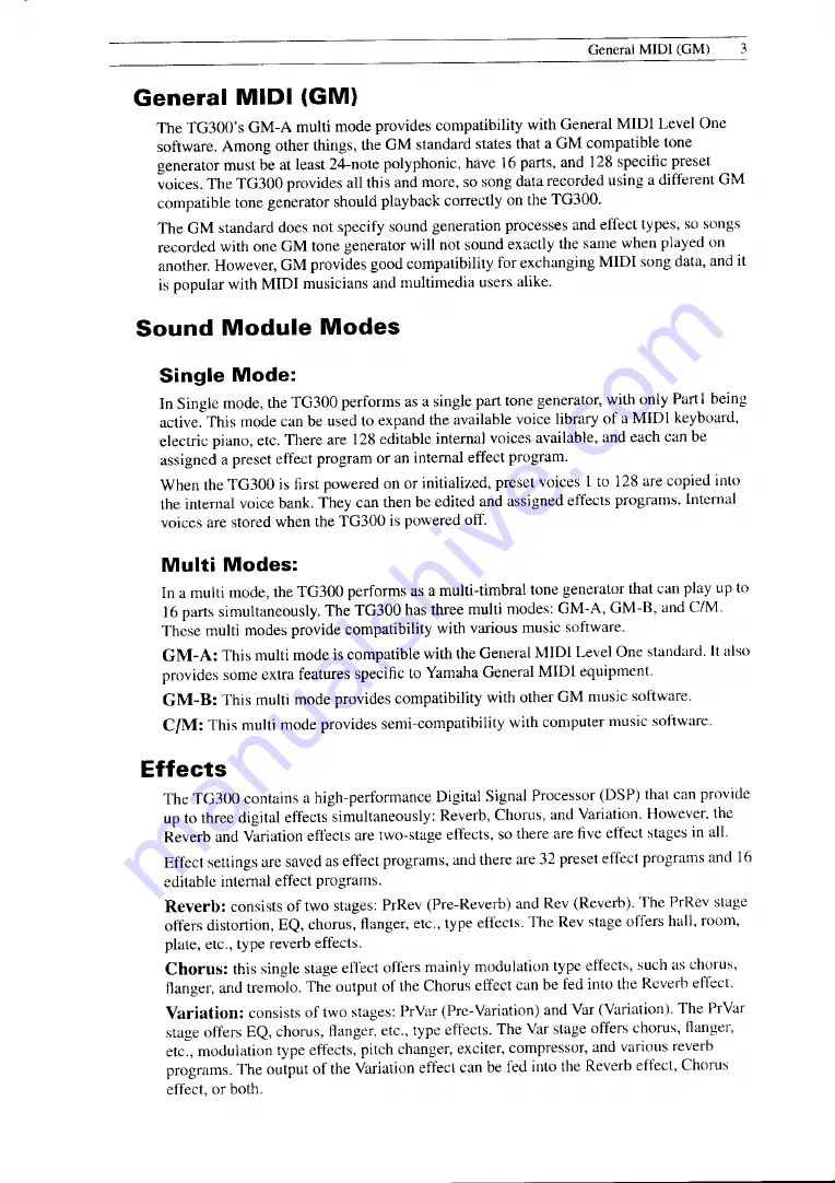 Yamaha TG300 Owner'S Manual Download Page 8