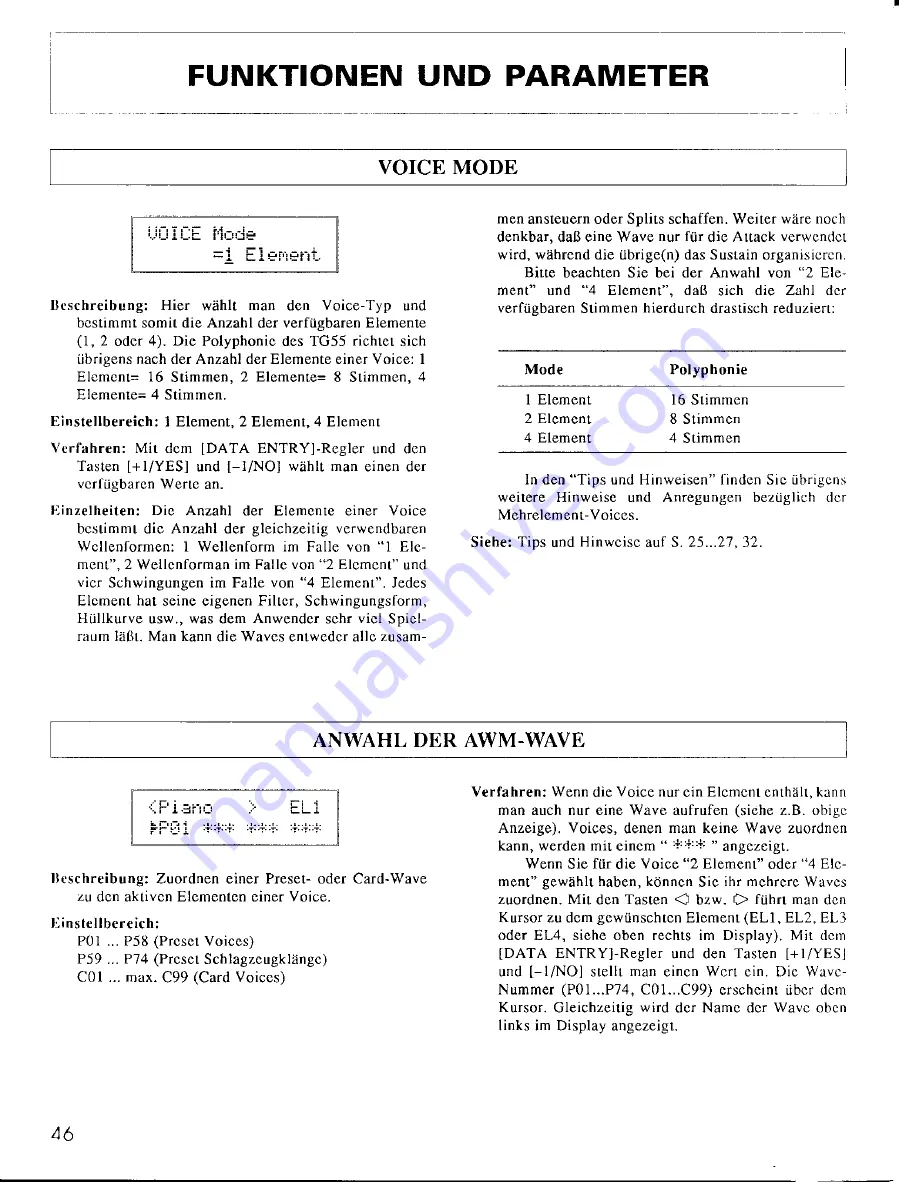 Yamaha TG55 (German) Bedienungsanleitung Download Page 50