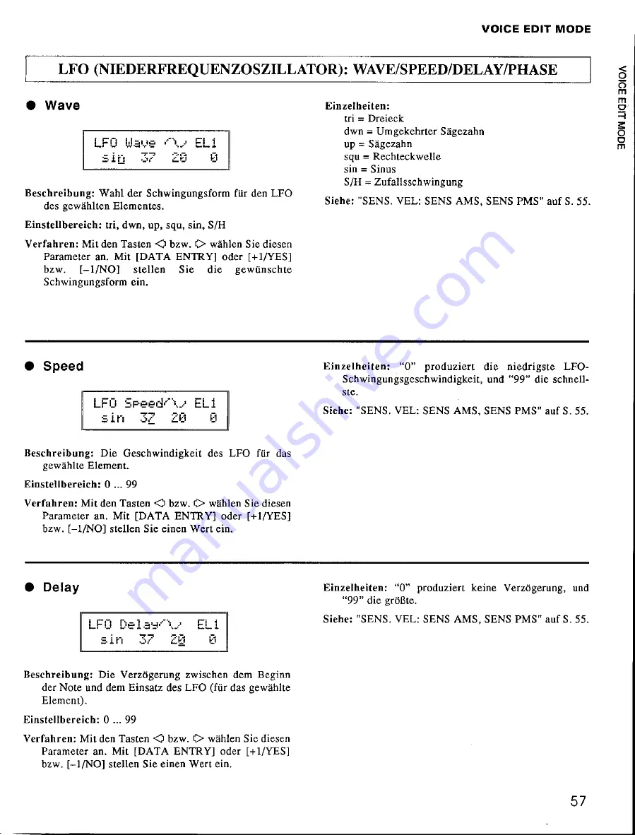 Yamaha TG55 (German) Bedienungsanleitung Download Page 61