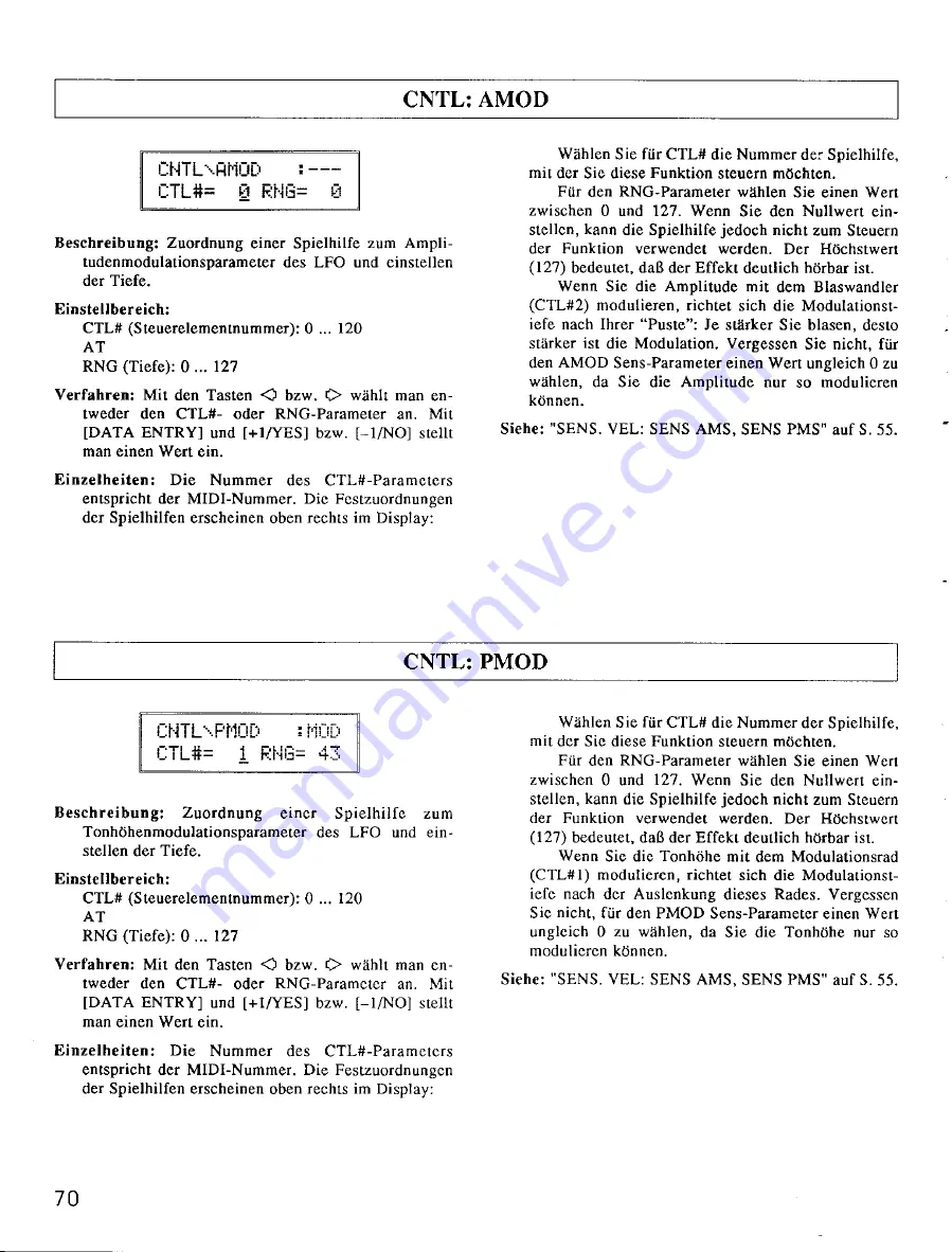 Yamaha TG55 (German) Bedienungsanleitung Download Page 74