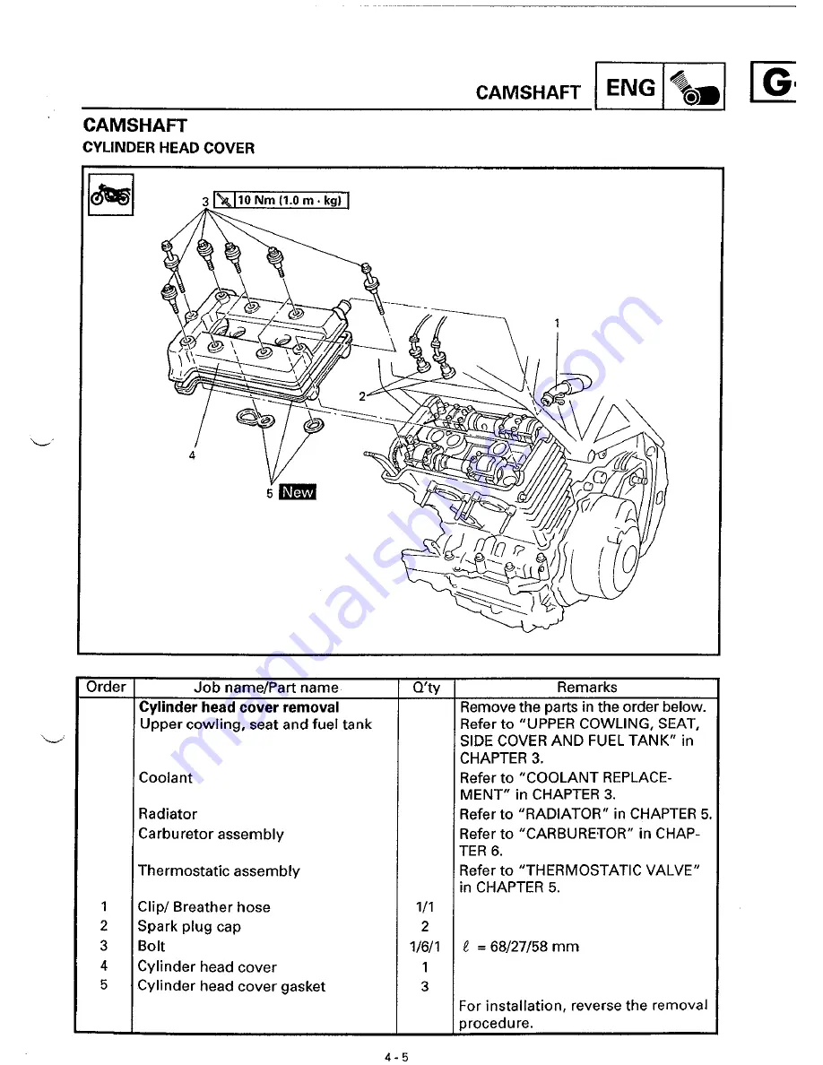 Yamaha TRX850H Service Manual Download Page 116