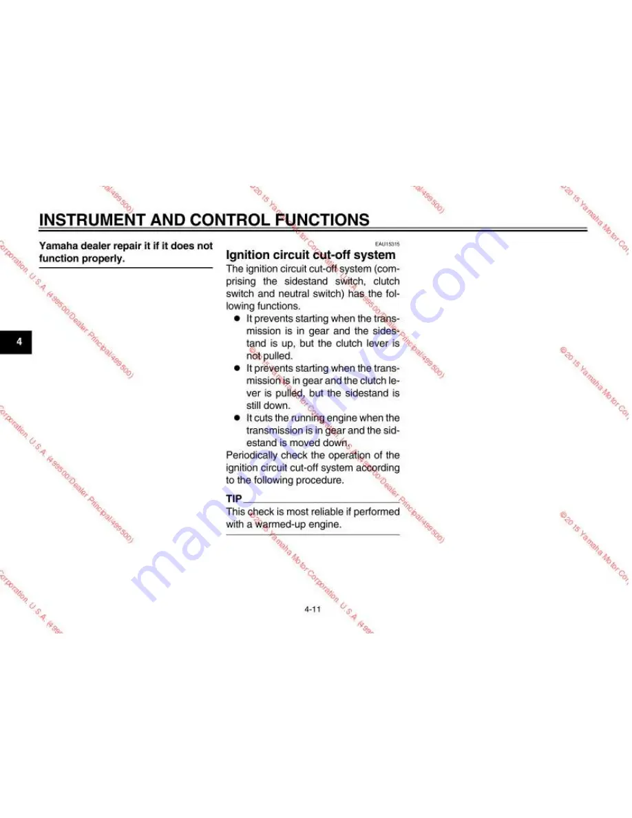 Yamaha TW200F1 Owner'S Manual Download Page 30