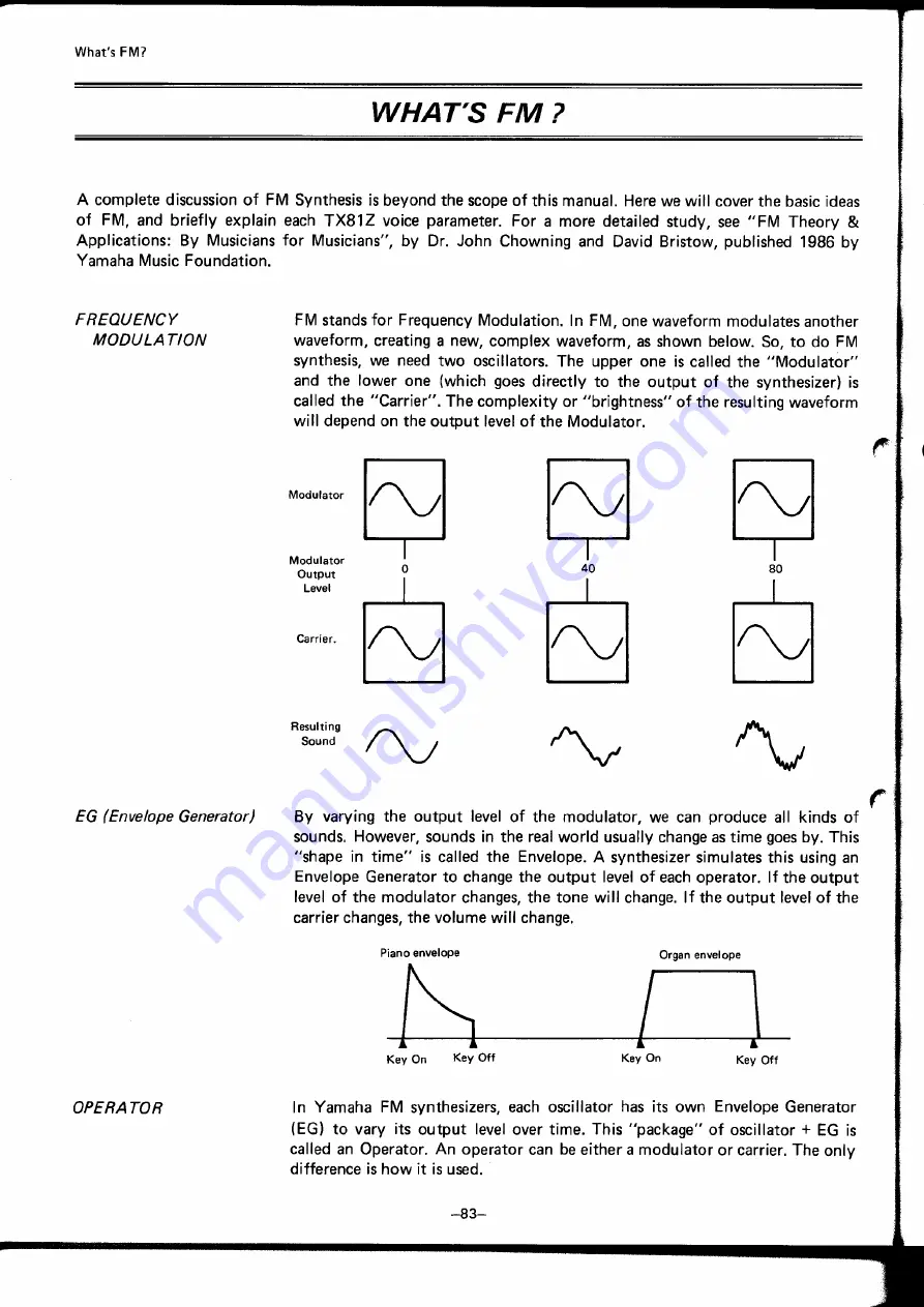 Yamaha TX-81Z Owner'S Manual Download Page 84