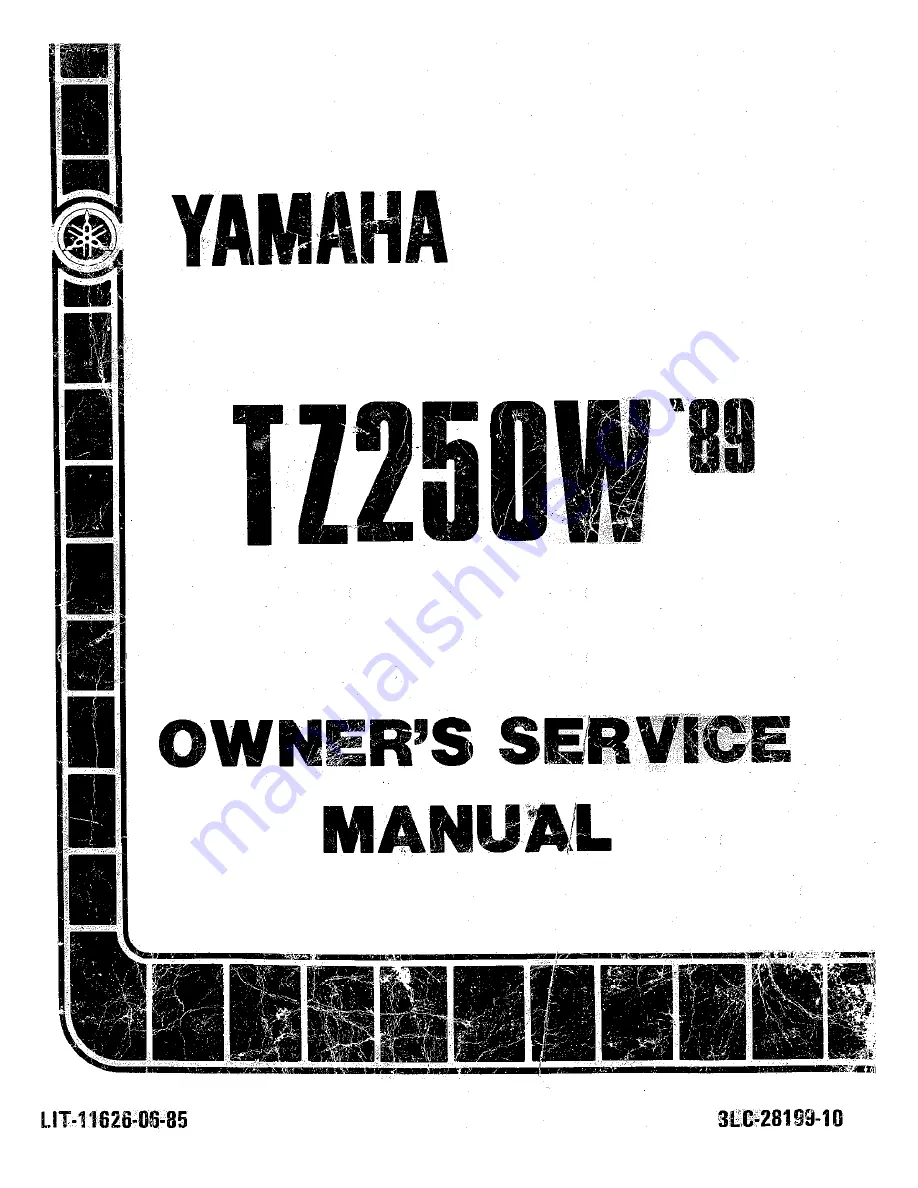 Yamaha TZ250W Service Manual Download Page 1